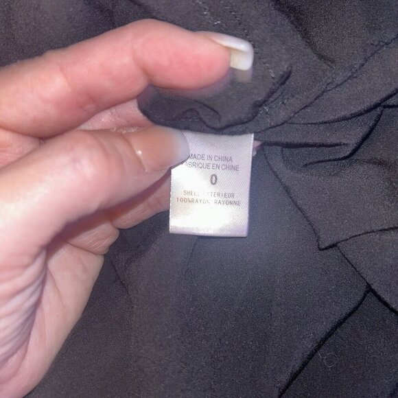 Theory Black Button Down Long Sleeve Collared Peplum Preppy Shirt Dress Size 0 - Picture 10 of 10